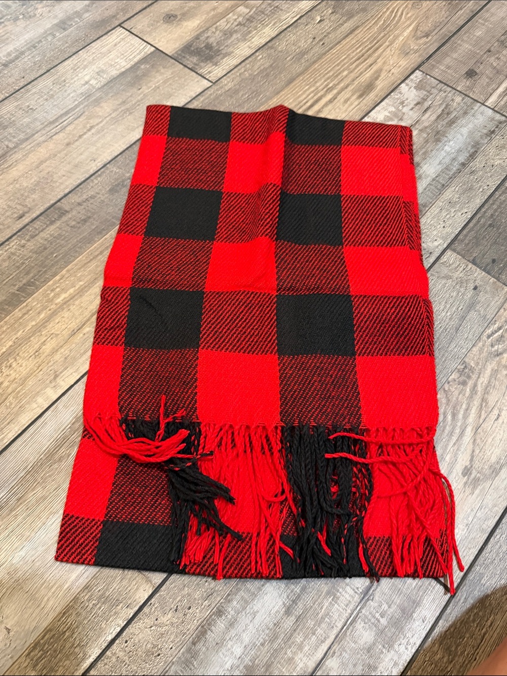 Red & Black Buffalo Plaid Throw Blanket Scarf